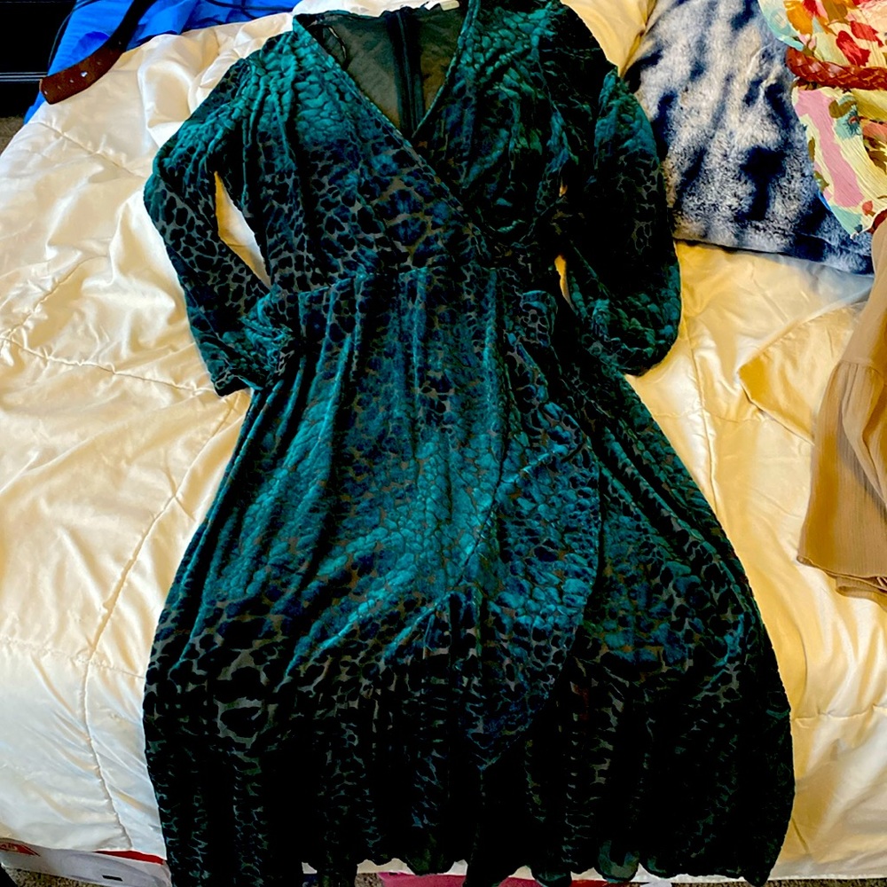Deep green holiday dress